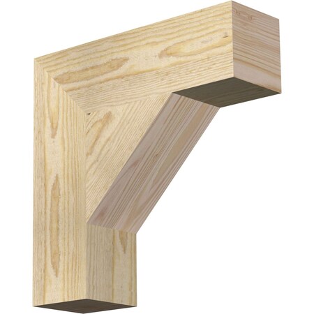 Ekena Millwork Traditional Block Rough Sawn Bracket, Douglas Fir, 4"W x 14"D x 14"H BKT04X14X14TRA05RDF